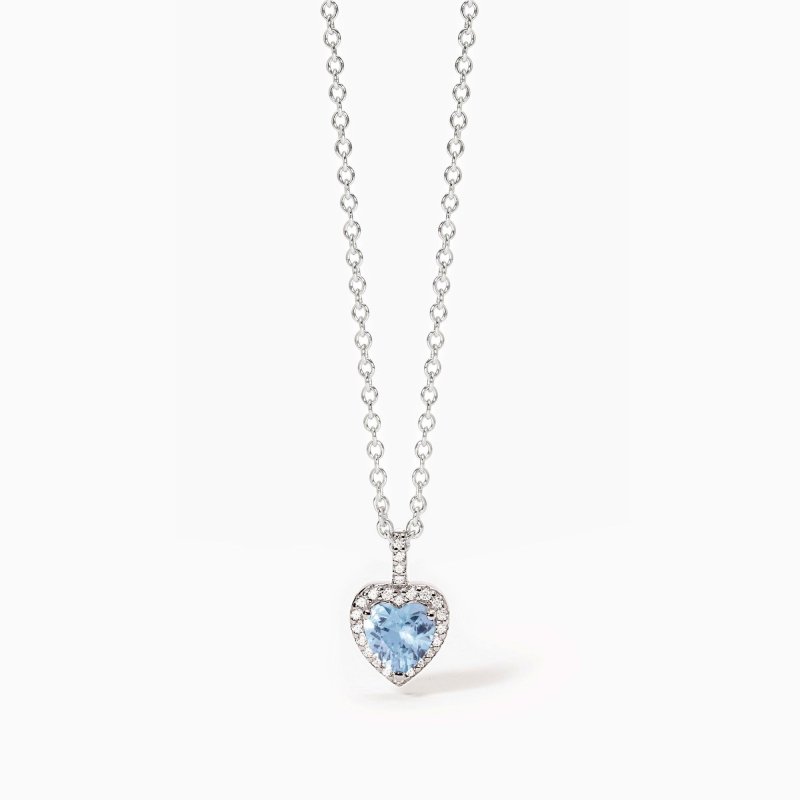 Mabina - Girocollo Love Affair - Argento - Acquamarina Sintetica
