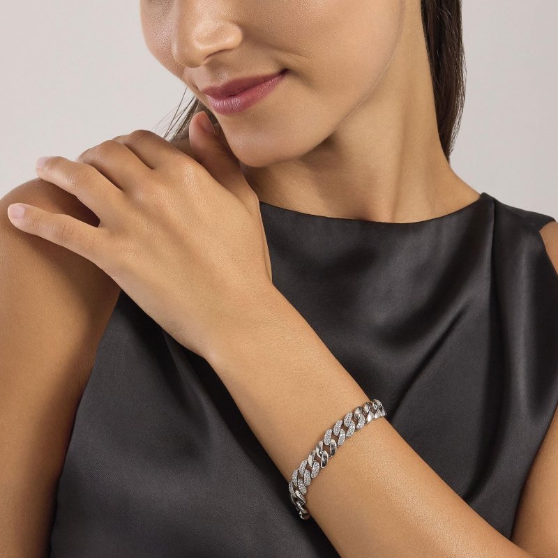 Mabina - Bracciale Con Catena Groumette - Zirconi