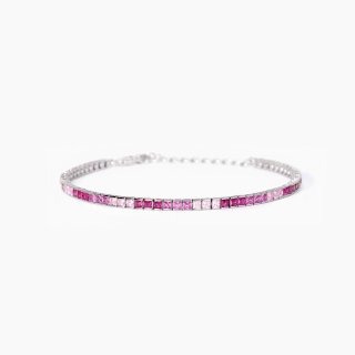 Mabina - Bracciale Tennis Con Tormaline Sintetiche - Argento - Regolabile