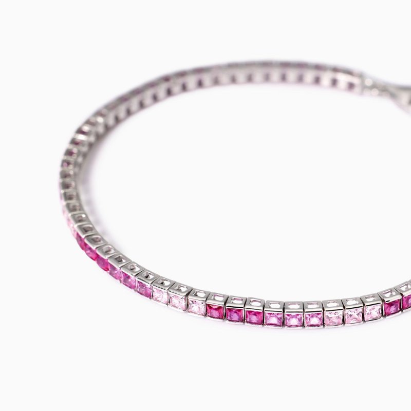 Mabina - Bracciale Tennis Con Tormaline Sintetiche - Argento - Regolabile