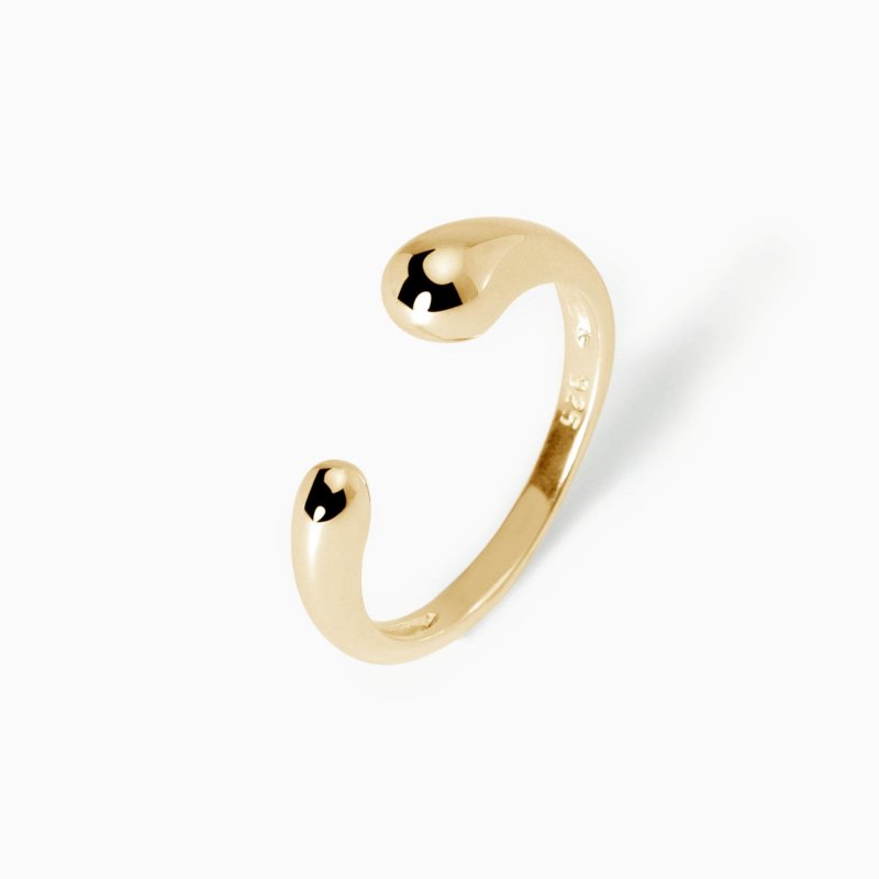Mabina - Anello Aperto In Argento - Placcato Oro 18K