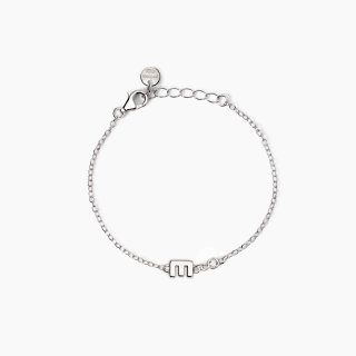 Mabina - Bracciale Neonato Con Lettera E - Argento - Diamante
