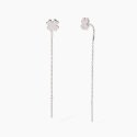 Mabina - Orecchini Pendenti Con Quadrifoglio - Argento 925 - 5,6 Cm