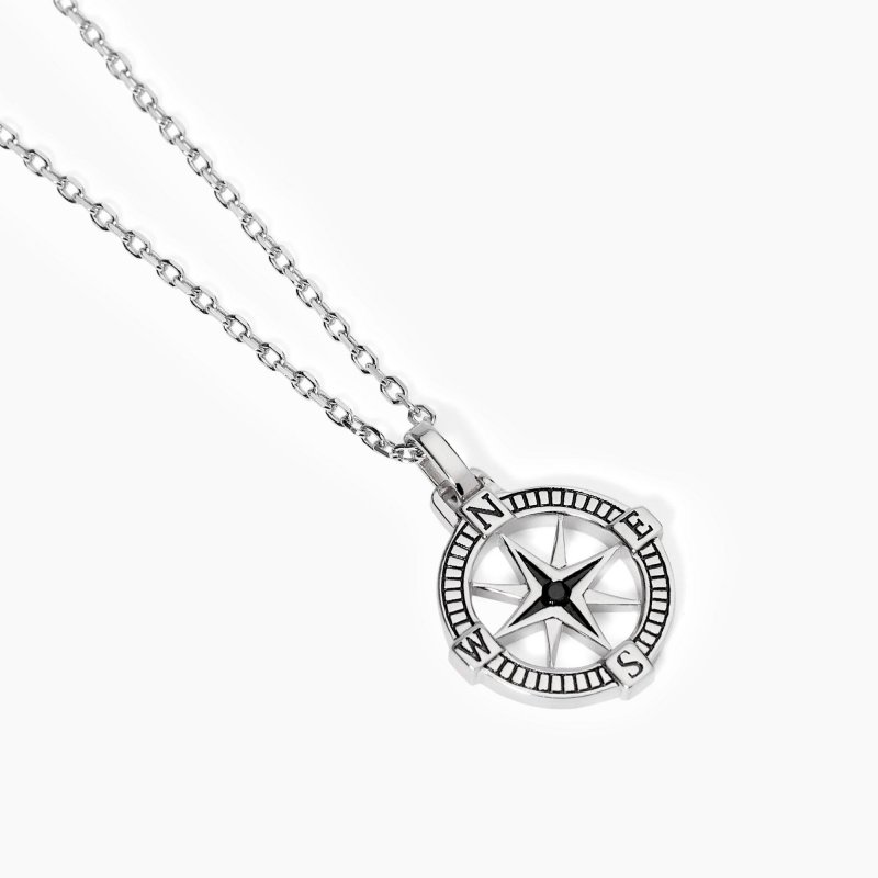 Mabina - Collana Uomo Con Rosa Dei Venti - Argento 925
