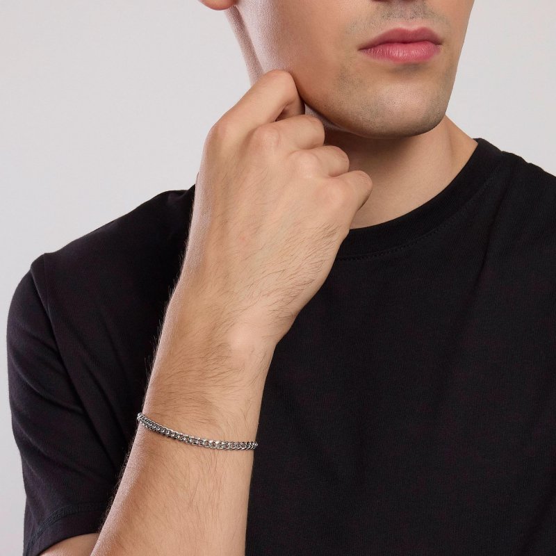 Mabina - Bracciale Uomo Con Catena Groumette - Argento 925