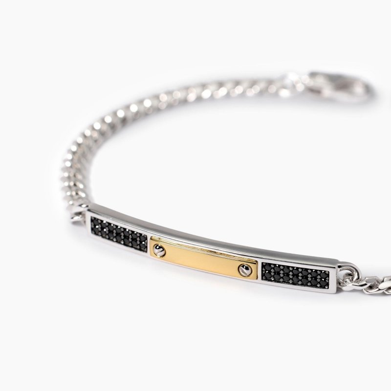 Mabina - Bracciale Uomo Rider - Argento - Zirconi
