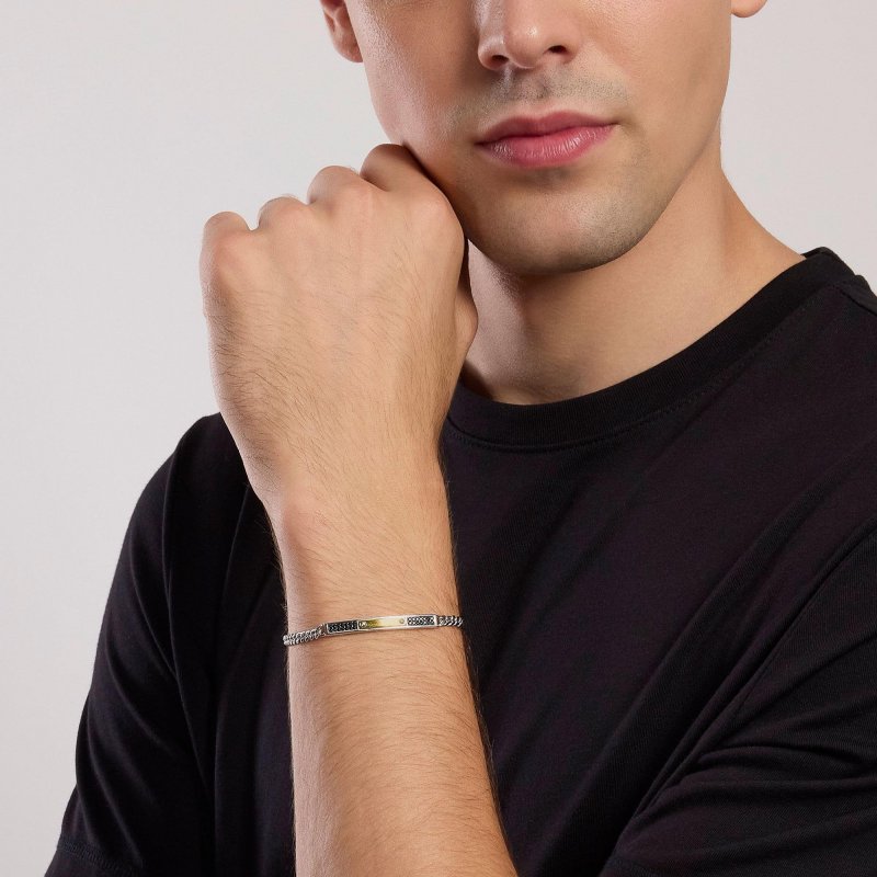 Mabina - Bracciale Uomo Rider - Argento - Zirconi