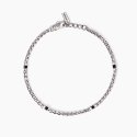 Mabina - Bracciale Uomo Con Zirconi Neri - Argento - Regolabile
