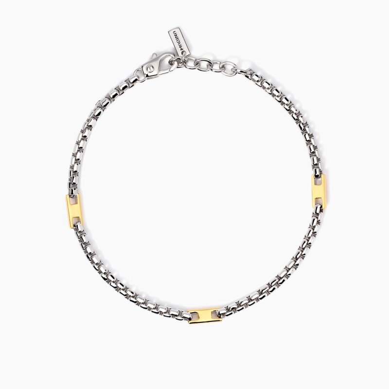 Mabina - Bracciale Uomo Con Elementi Placcati Oro - Argento 925 - Placcatura Oro 18K