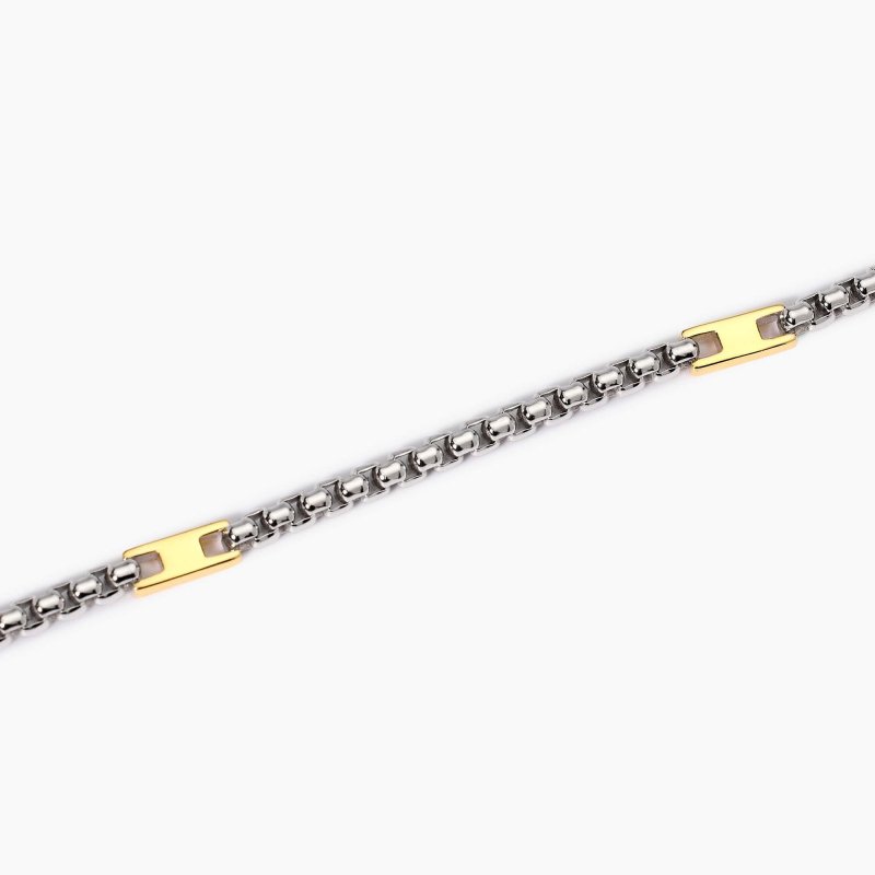 Mabina - Bracciale Uomo Con Elementi Placcati Oro - Argento 925 - Placcatura Oro 18K