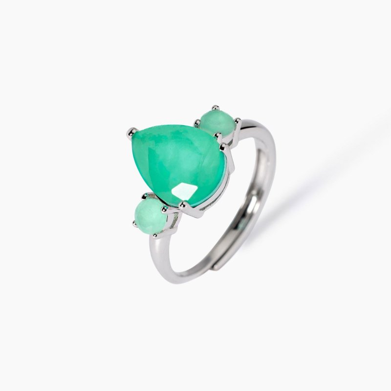 Mabina - Anello Con Fusion Stone - Verde - Argento
