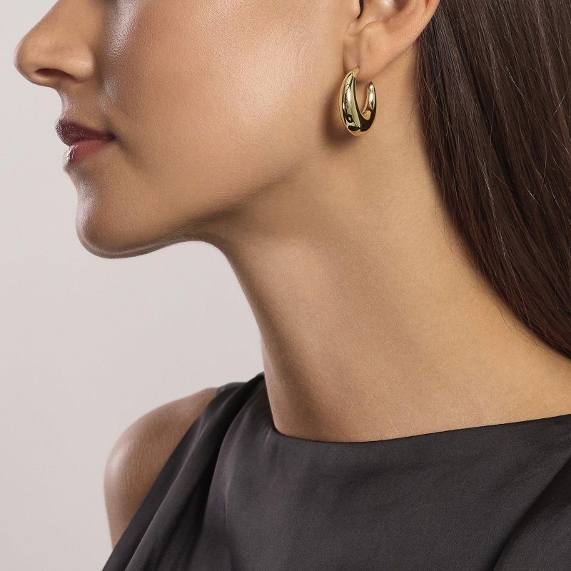 Mabina - Orecchini Placcati Oro - Luna Crescente - 18K