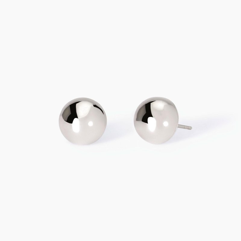 Mabina - Orecchini A Bottone - Argento 925 - Rodiato