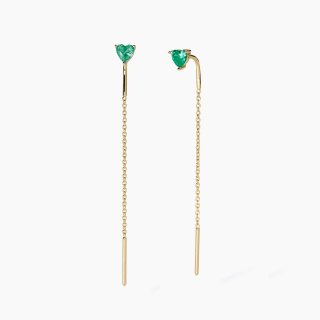 Mabina - Orecchini Placcati Oro - Smeraldo Sintetico - Donna