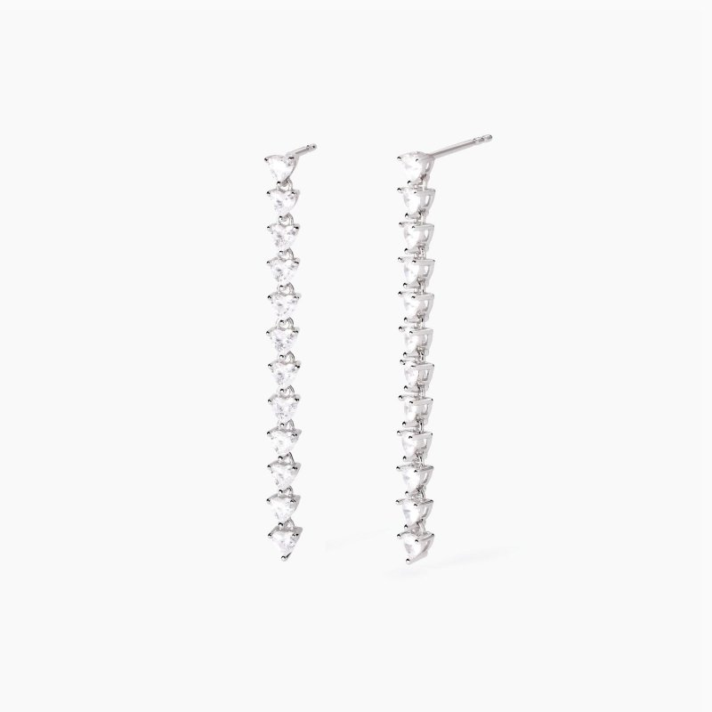 Mabina - Orecchini Con Zirconi - Taglio Cuore - Argento
