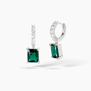 Mabina - Orecchini Con Smeraldi Sintetici - Argento 925 - Zirconi