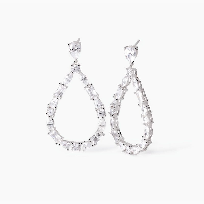 Mabina - Orecchini In Argento A Goccia - Zirconi Luxury