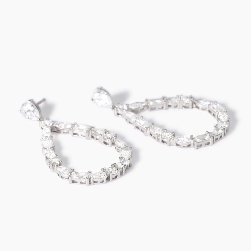 Mabina - Orecchini In Argento A Goccia - Zirconi Luxury
