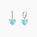 Mabina - Orecchini In Argento - Glass Azzurro - Zirconi