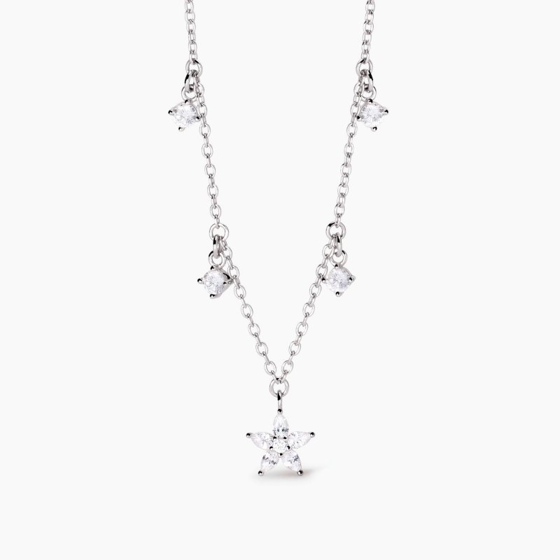 Mabina - Girocollo In Argento - Ciondolo Fiore - Zirconi