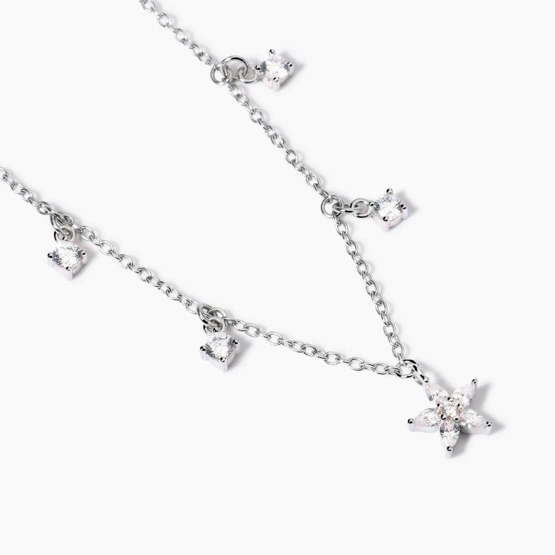 Mabina - Girocollo In Argento - Ciondolo Fiore - Zirconi