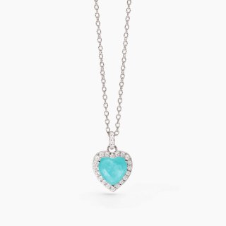 Mabina - Girocollo In Argento Con Glass Azzurro - Donna - Regolabile