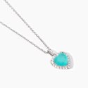 Mabina - Girocollo In Argento Con Glass Azzurro - Donna - Regolabile