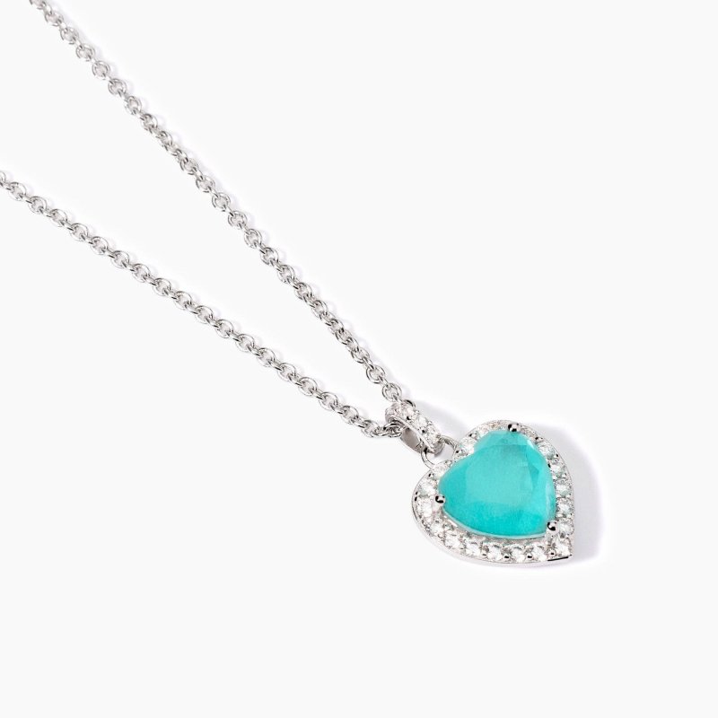 Mabina - Girocollo In Argento Con Glass Azzurro - Donna - Regolabile
