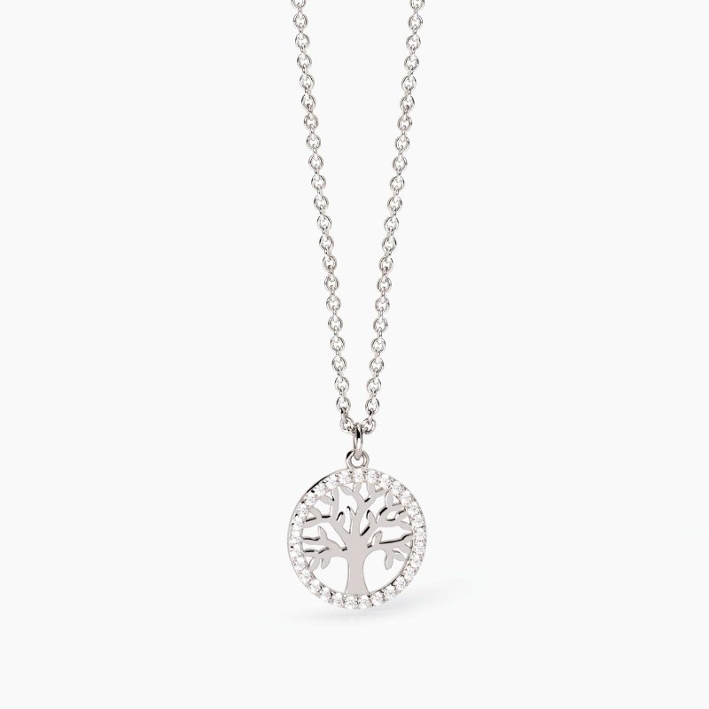 Mabina - Girocollo In Argento Con Albero Della Vita - Argento - Zirconi