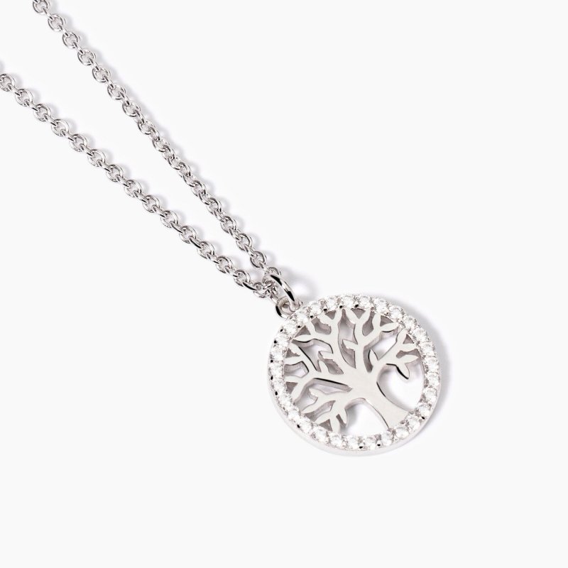Mabina - Girocollo In Argento Con Albero Della Vita - Argento - Zirconi