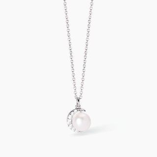 Mabina - Girocollo In Argento - Perla Coltivata - Zirconi