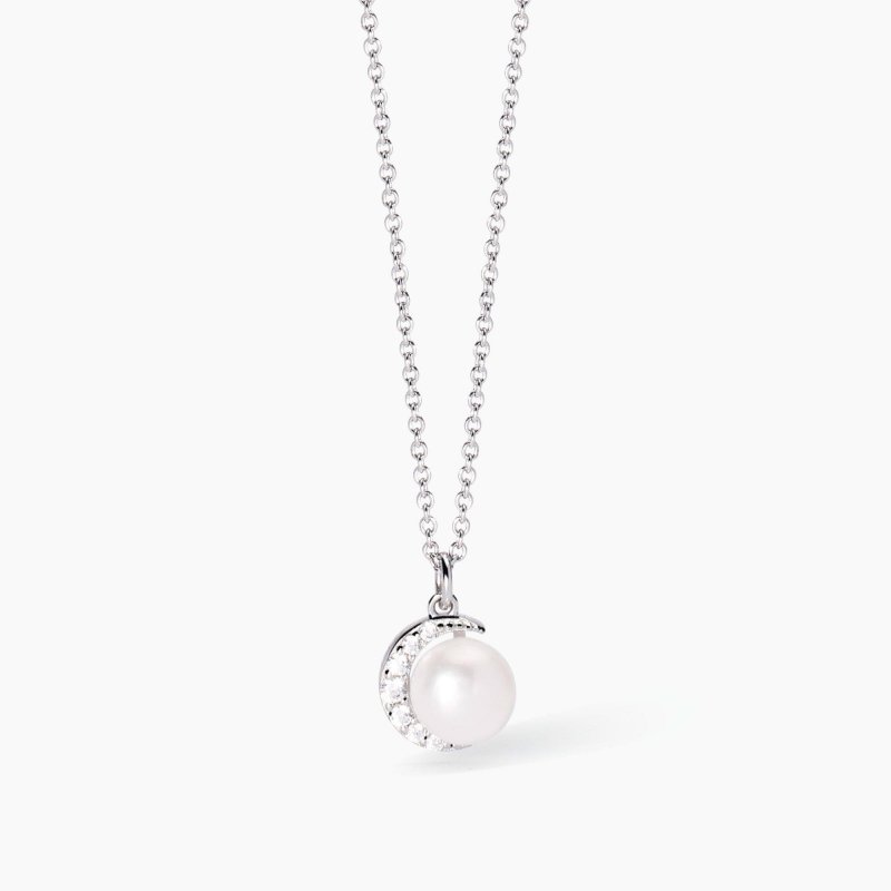 Mabina - Girocollo In Argento - Perla Coltivata - Zirconi