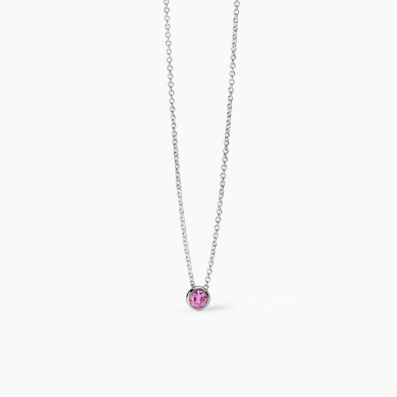 Mabina - Girocollo Da Bambina - Corindone Rosa - Shiny