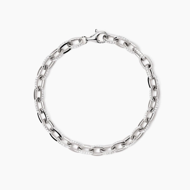 Mabina - Bracciale In Argento Con Catena Rolò - Zirconi