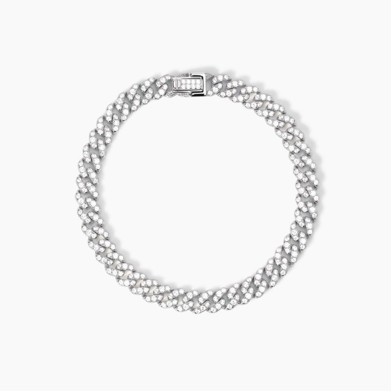Mabina - Bracciale Con Catena Groumette - Argento - Zirconi