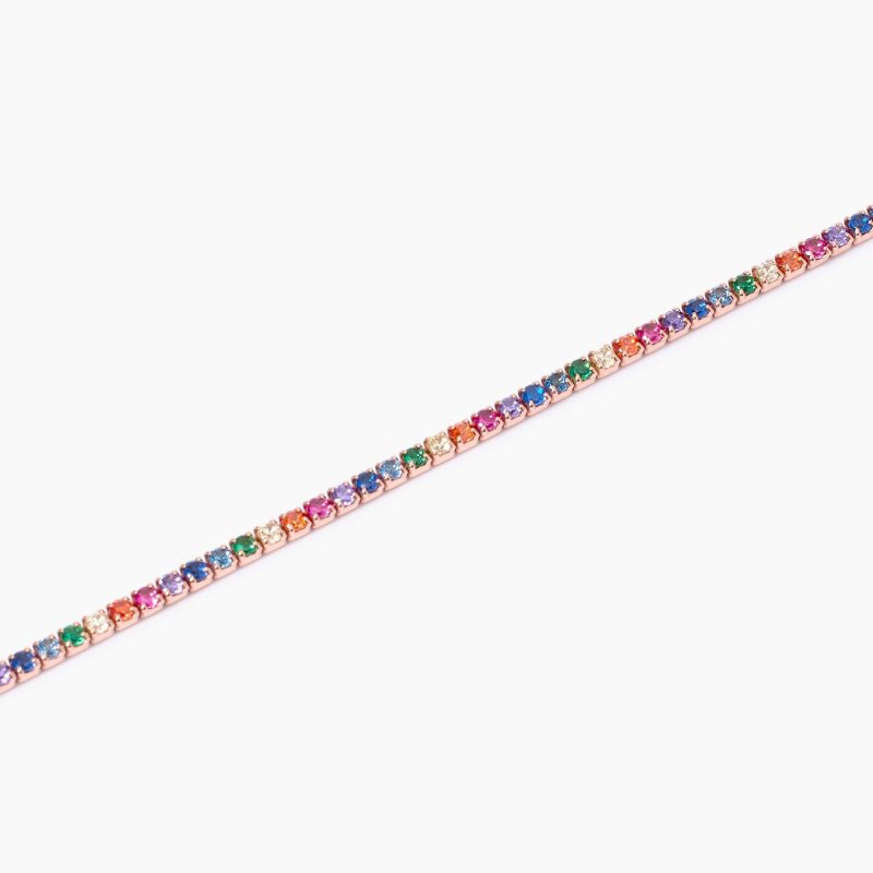 Mabina - Bracciale Tennis - Placcato Oro - Perle Mini