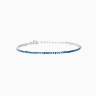 Mabina - Bracciale Tennis Con Acquemarine Sintetiche - Argento
