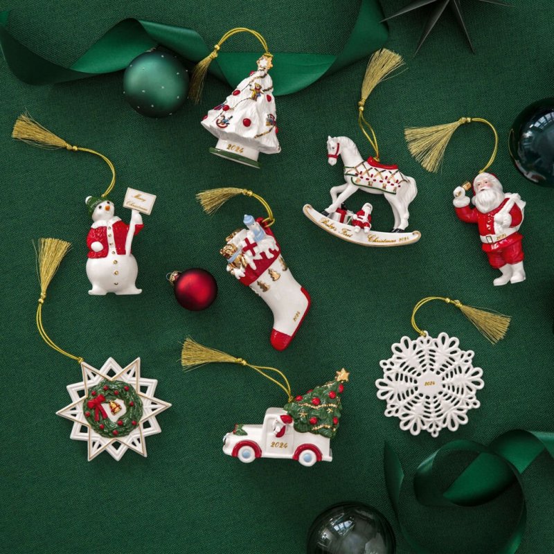 Annual Ornaments addobbo per albero Babbo Natale su slitta 7 cm