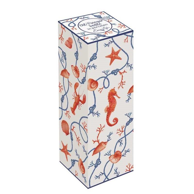Easy Life - Bottiglia Olio/Aceto - Porcellana - Design Goffrato