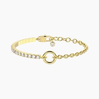 Kidult - Bracciale Dorato Con Catena Rolò - Acciaio - Zirconi
