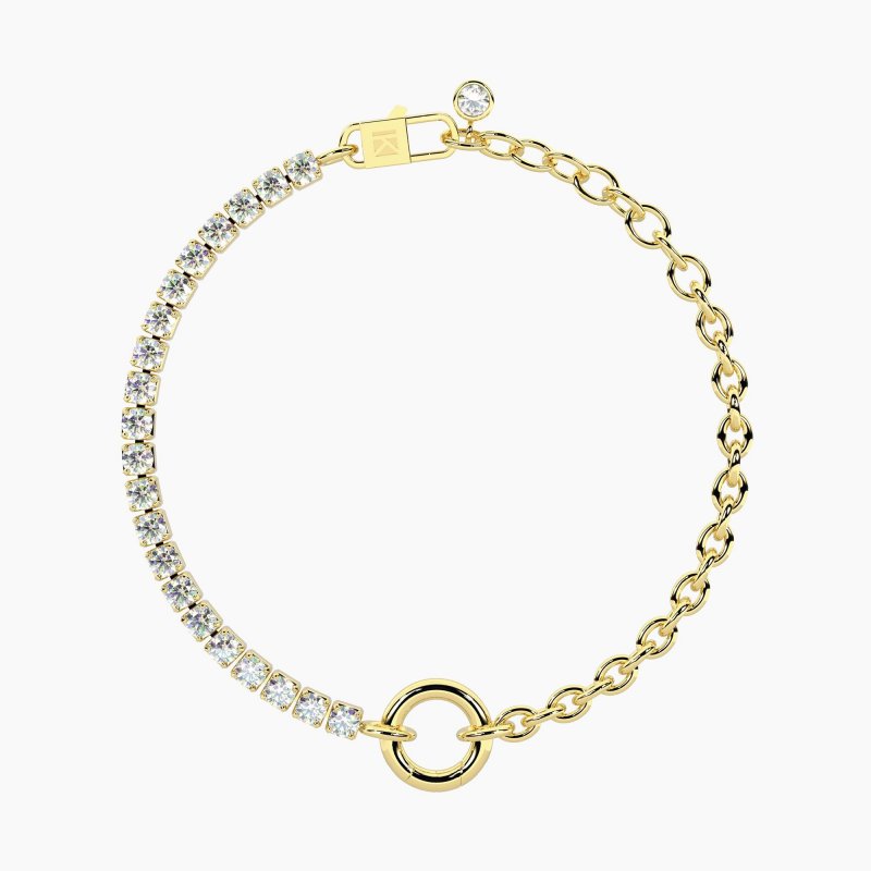 Kidult - Bracciale Dorato Con Catena Rolò - Acciaio - Zirconi
