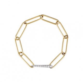 Chantecler - Bracciale Maglie Ovali - Oro Giallo E Bianco