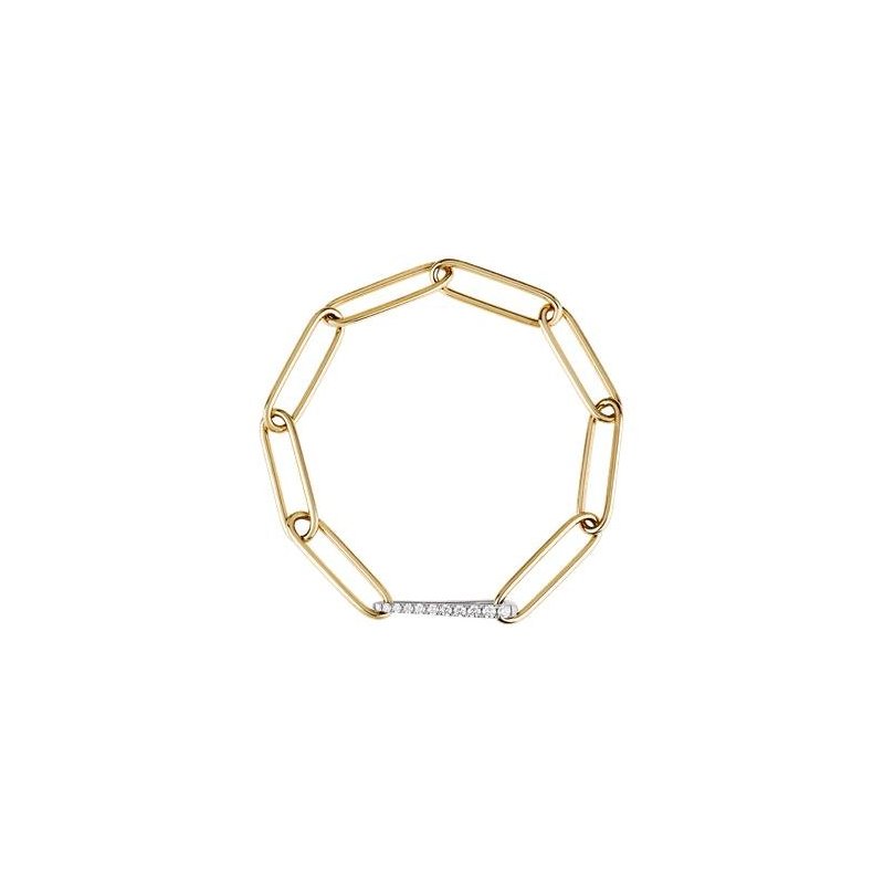 Chantecler - Bracciale Maglie Ovali - Oro Giallo E Bianco