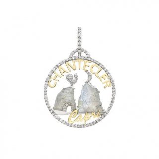 Chantecler - Ciondolo Logo Moonlight - Oro Bianco - Diamanti