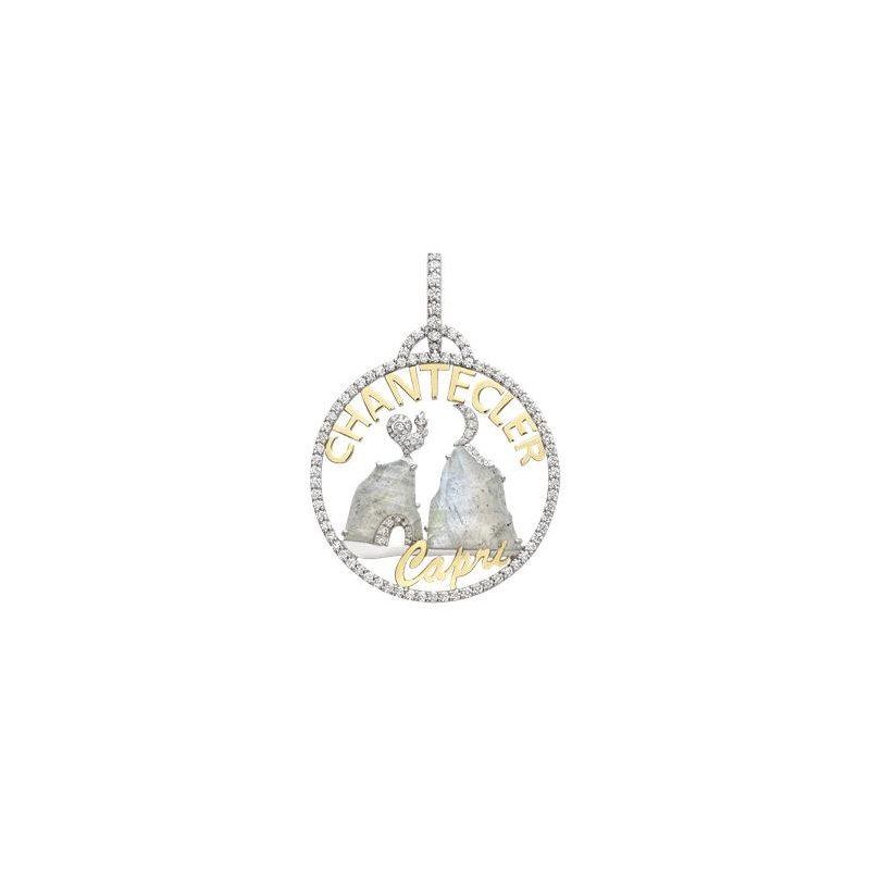 Chantecler - Ciondolo Logo Moonlight - Oro Bianco - Diamanti