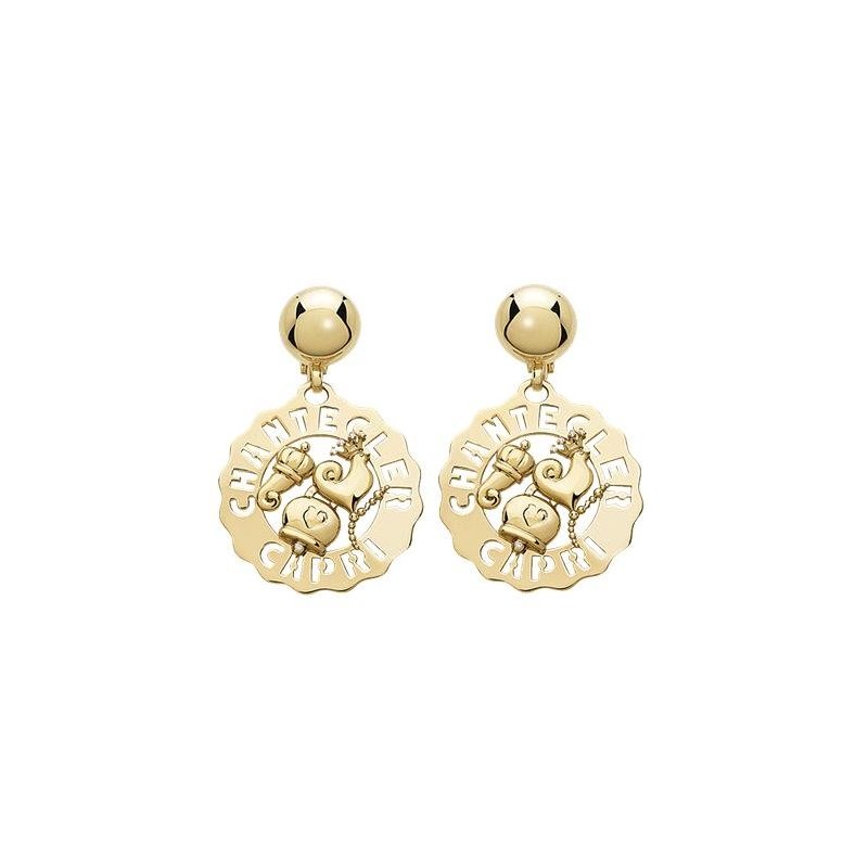 Chantecler - Orecchini Logo - Oro Giallo - Diamanti