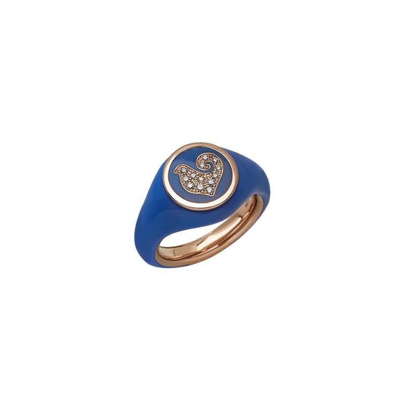 Chantecler - Anello Paillettes Sygillum - Oro Rosa - Diamanti