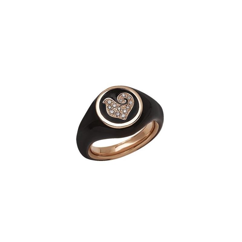 Chantecler - Anello Paillettes Sygillum - Oro Rosa - Diamanti