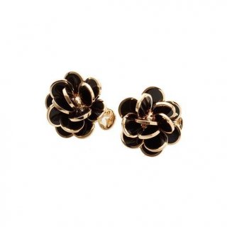 Chantecler - Orecchini Paillettes - Oro Rosa - Smalto Nero