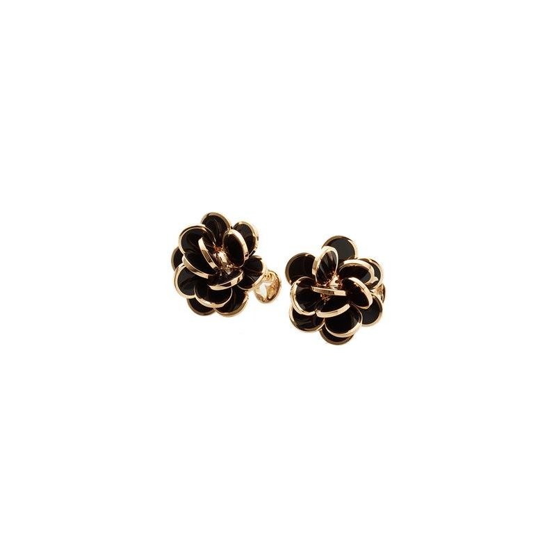 Chantecler - Orecchini Paillettes - Oro Rosa - Smalto Nero
